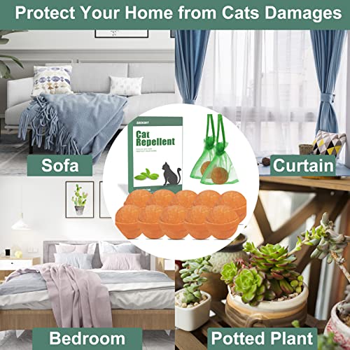 10 Pack Natural Cat Repellent Outdoor Indoor, Peppermint Oil Cat Deterrent Outdoor Repels Cat Dog Deer Rabbit from Garden Yard Lawn Home Keep Your Yard Lawn Porch Furniture Curtain from Cat Damages