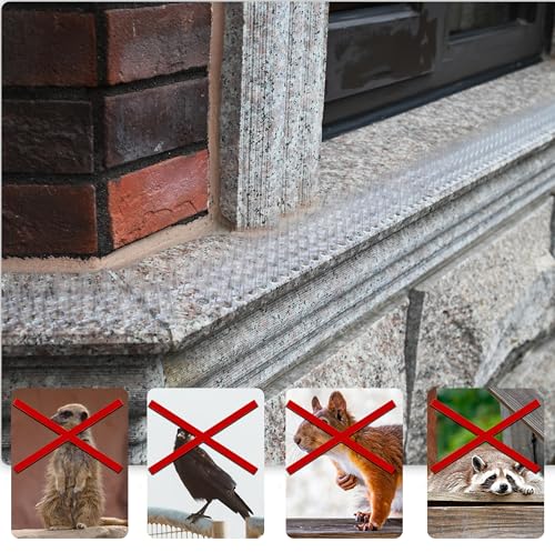 BYTEBAY 24-Pack Transparent Plastic Bird and Squirrel Deterrent Strips for Outdoor Use