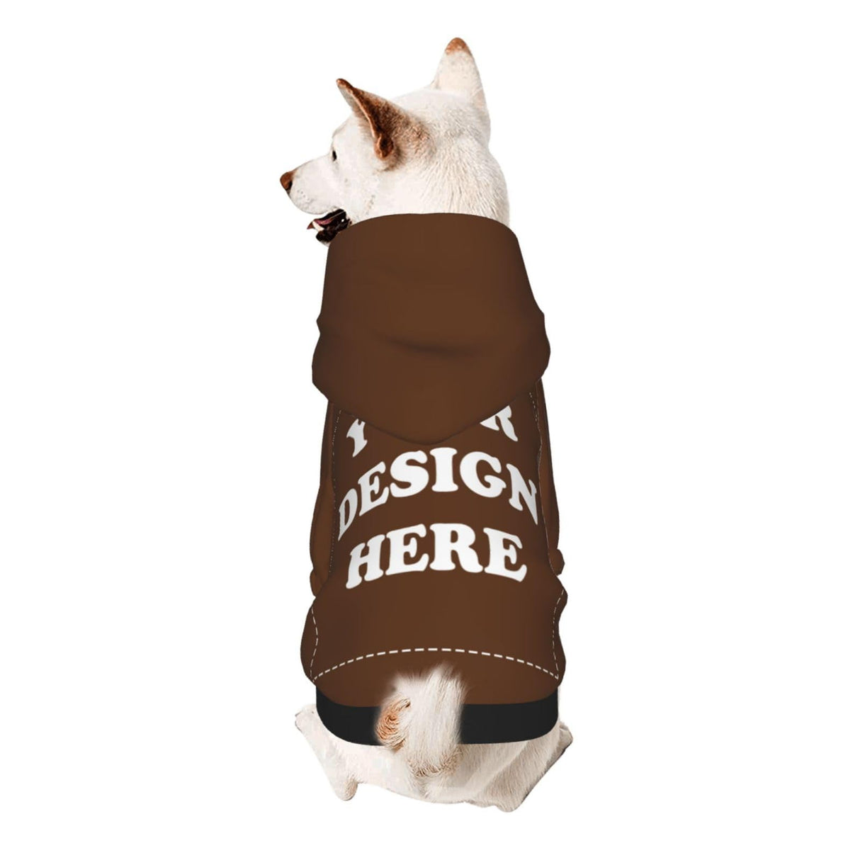 KMITBPN Personalized Chihuahua Dog Hoodie, Custom Pet Warm Sweatshirt Costume with Name Number Photo, Customize ID Clothes for Pupppy Kitten Dogs Cats, Chocolate, XL