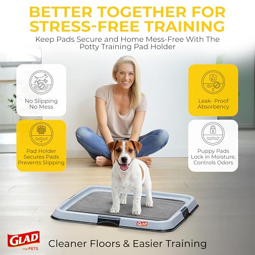 Glad for Pets Black Charcoal Puppy Pads, 23"x23" Disposable Training Pads That Absorb Urine & Neutralize Odor with Activated Carbon - 100 Count