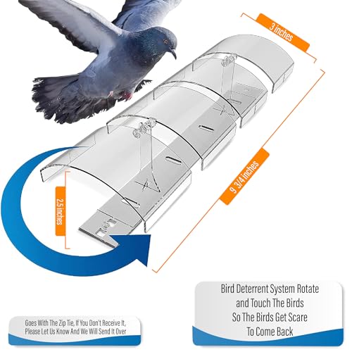 Petslandia Bird Deterrent System - Polycarbonate UV Resistant Pigeon Deterrent, Cruelty-Free Pigeon Proof, Long Lasting, Suitable for Balconies, Patios and Outdoors (118 in)
