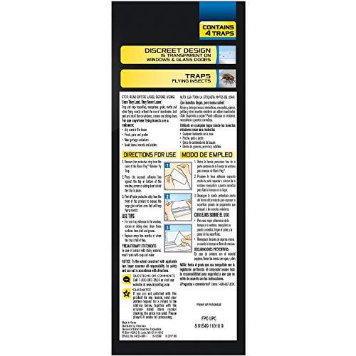 Black Flag Window Fly Trap, Ready-to-Use, 4-Count, 24 Pack