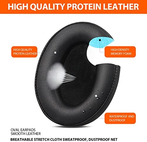 Replacement for Sony MDR 7506 Earpads Cushions, Noise Isolation Over Ear Headphone Pads Fit for Sony MDR V6/ MDR V7/ MDR-CD900ST, Soft Protein Leather Easy Installation (Black)