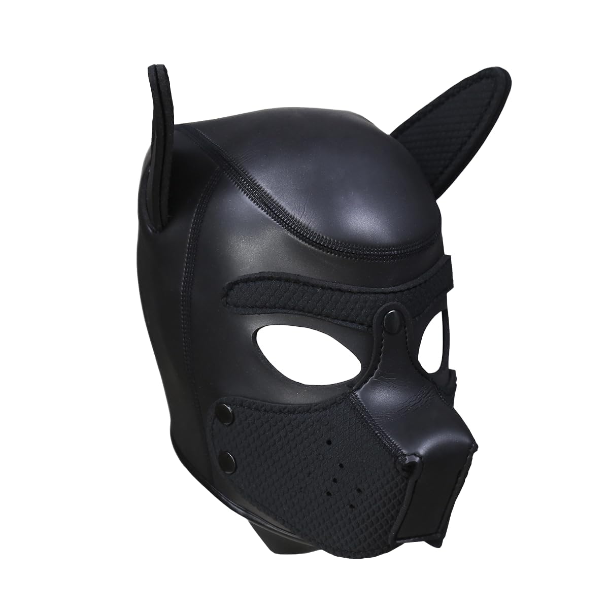 Puppy Hood Full Face Mask Animal Head Mask Costume for Halloween Party - Realistic Dog Head Masks for Dress Up Fun and Playful Costumes (Black)