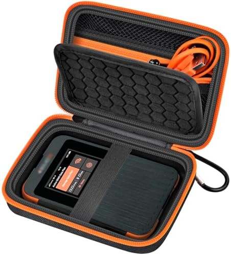 Hard Case Compatible with SIMO Solis 5G WiFi Mobile Hotspot, Travel Router for Hotel WiFi Storage Holder Bag with Mesh Pocket for Charger USB Cable and Accessories (Box Only) - Black
