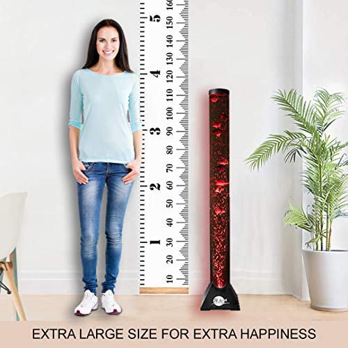 Brewish 4FT Sensory LED Water Bubble Fish Tube Floor Lamp with 20 Color Changing Light Effectsβ Fake Aquarium Tank Night Light and Gift for Kids, Autism, Men & Women - Remote Control & 12 Fishes
