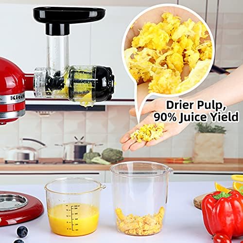 Masticating Juicer Accessories, Gdrtwwh Juicer Machines Attachments Compatible with All KitchenAid Stand Mixers and Cuisinart SM-50BC/SM-50R/SM-50TQ/SM-50BL/SM-50BK Stand Mixers,Black