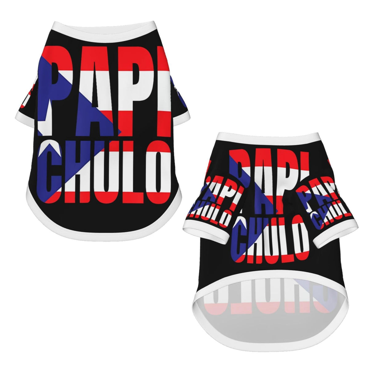 RIORANGE Puerto Rico Flag Dog T Shirt Pet Dogs Cats Cotton Shirts Short Sleeve Dog Clothes Soft Stretchy Pet Costume Doggy Outfit Cat Breathable Pullover Jumper Puppy Sweatshirt Large