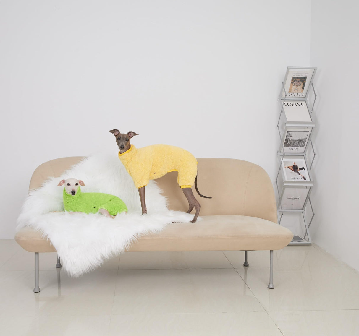 Dachshund Dog Fleece Jumpsuit Turtleneck Sweater, Suitable for Dachshunds, Winter Soft Cozy Dog Pajamas Clothes (Yellow, Medium)
