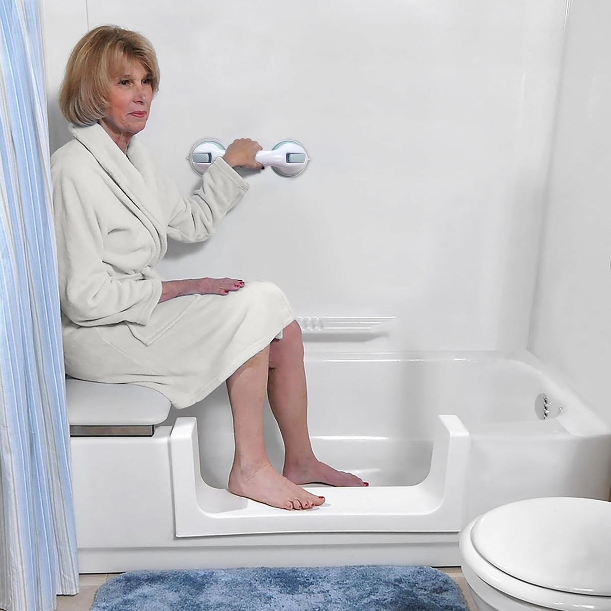 NLAAHCE Grab Bars for Shower Heavy-Duty(2Pack)12-Inch ADA Compliant Shower Grab Bars for Seniors Shower Handles for Elderly Suction Air-Tightยฎ Handicap Safety Handrail Bathroom Bathtubs Showers Toilet