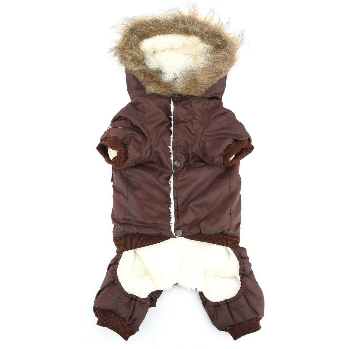 ZUNEA Padded Waterproof Small Dog Winter Jumpsuit Pet Puppy Jacket Coat Fleece Warm Snowsuit Airman Chihuahua Yorkie Outfits Clothes Apparel Brown M