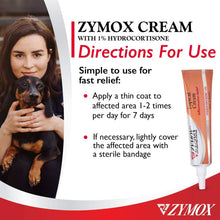 Load image into Gallery viewer, Zymox Veterinarian Strength Topical Cream with 1% Hydrocortisone for Dogs and Cats, 1oz