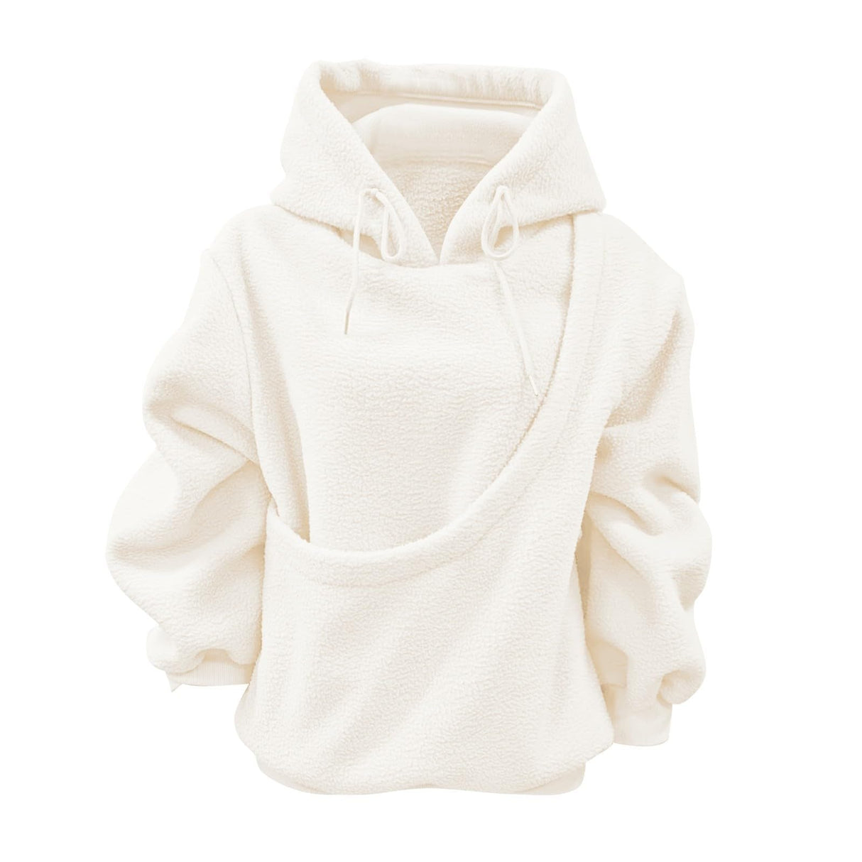 Hoodie with Pet Pouch Hooded Dog Pouch Sweatshirts Pet Carrier Pullover Animal Holder Long Sleeve Pullovers with Hood Solid Color Winter Warm Flannel Hoodies Cute Oversized Fleece Sweatshirt Beige,XL