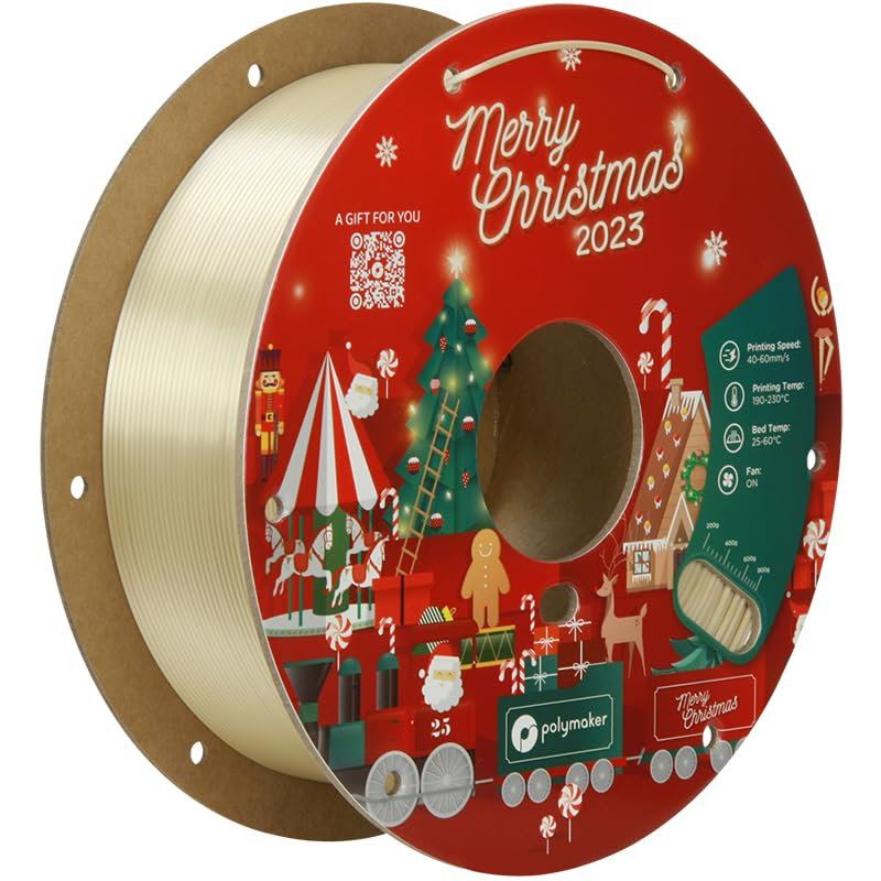 Polymaker PLA Filament 1.75mm Limited Edition 2023 Christmas Bundle, 3x1kg Silk PLA 3D Printer Filament, Print Some Christmas Gifts and Decorations (Velvet Red, Cometβs Green, Champagne Gold)