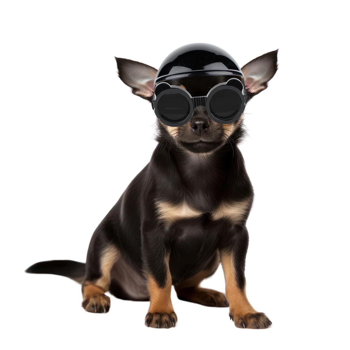 Enjoying Dog Helmets for Extra-Small Dog Breeds, Chihuahua Mixed Helmet and XSmall Goggles, Tiny to Small Dog Helmet Cat Hat with Ear Holes for Outdoor Motorcycing Biking, Adjustable, XS