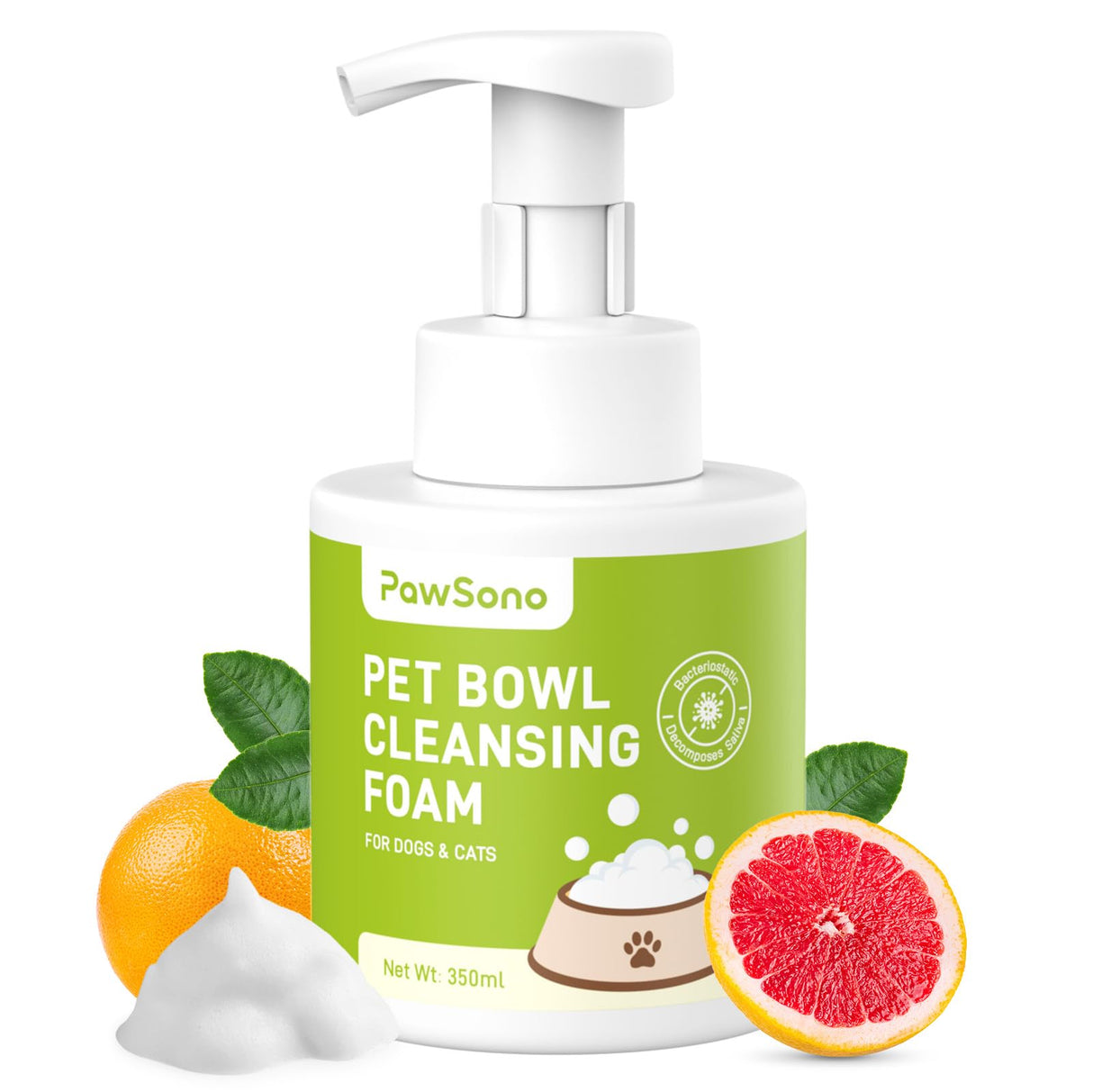 Pet Bowl Cleaner Mousse - Vet Enzyme Formula for Bird Baths & Feeders | Lick-Safe, No Residue | Works on Cat Dishes, Fountains, Toys & Birdhouses (350ml/12oz)