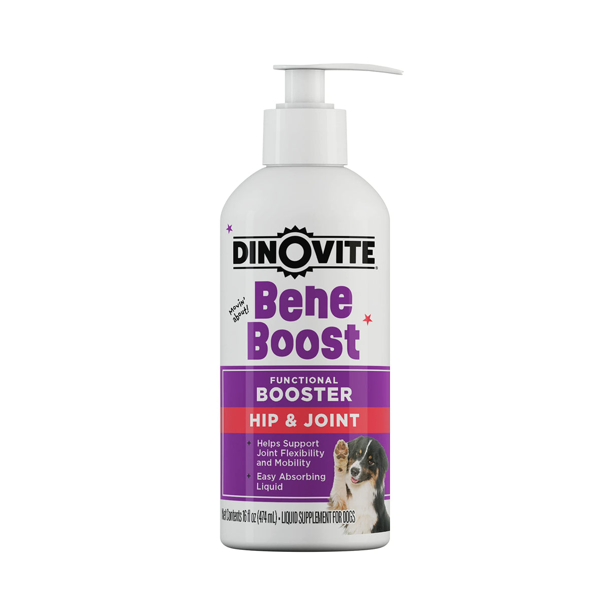 Dinovite BeneBoost Hip & Joint Liquid Topper for Dogs, Dog Joint Supplement with Glucosamine, Chondroitin, MSM & Hyaluronic Acid, Dog Mobility Support, Bacon Flavor, 6 fl oz