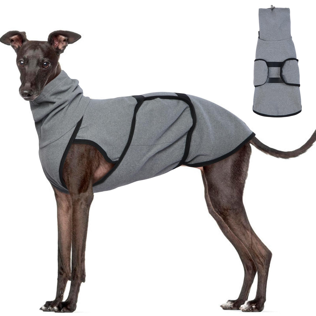 Dog Anxiety Jacket Calming Shirt, Anxiety Relief Calming Vest with Dog Ear Muffs, Noise Protection Dogs Winter Coat, Lightweight Stretchy Turtleneck T-Shirts
