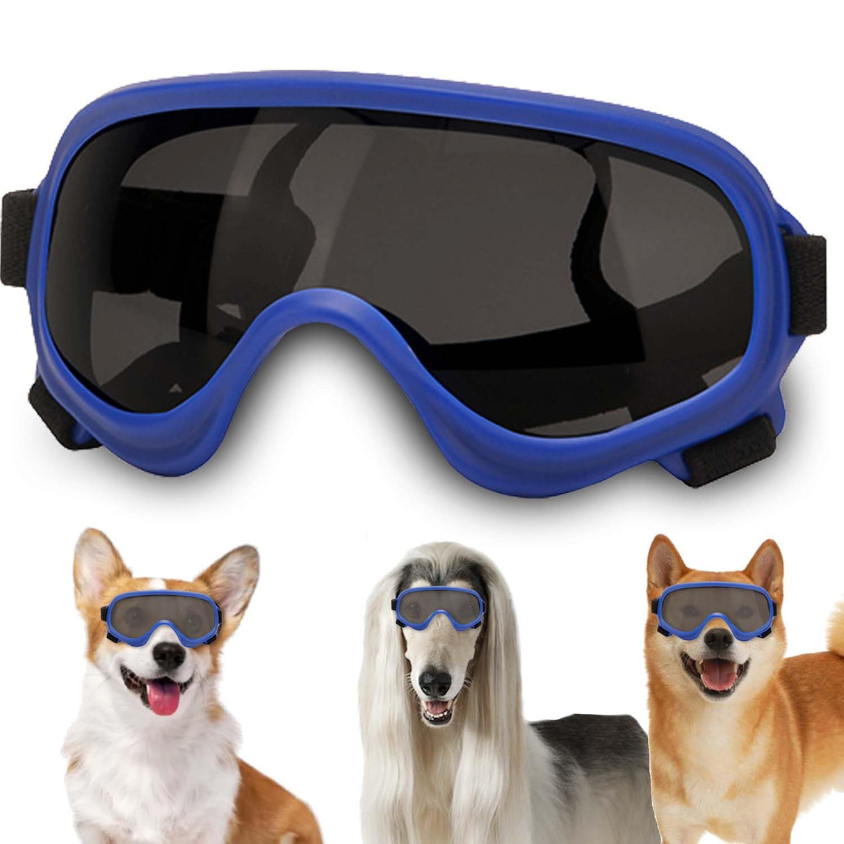 Dog Sunglasses,Doggles Anti-UV Protection, Pet Sunglasses with Adjustable Strap, Suitable for Motorcycle Car Driving Bike Riding Hiking Swimming Wind Dust Fog Dog Eye Protection