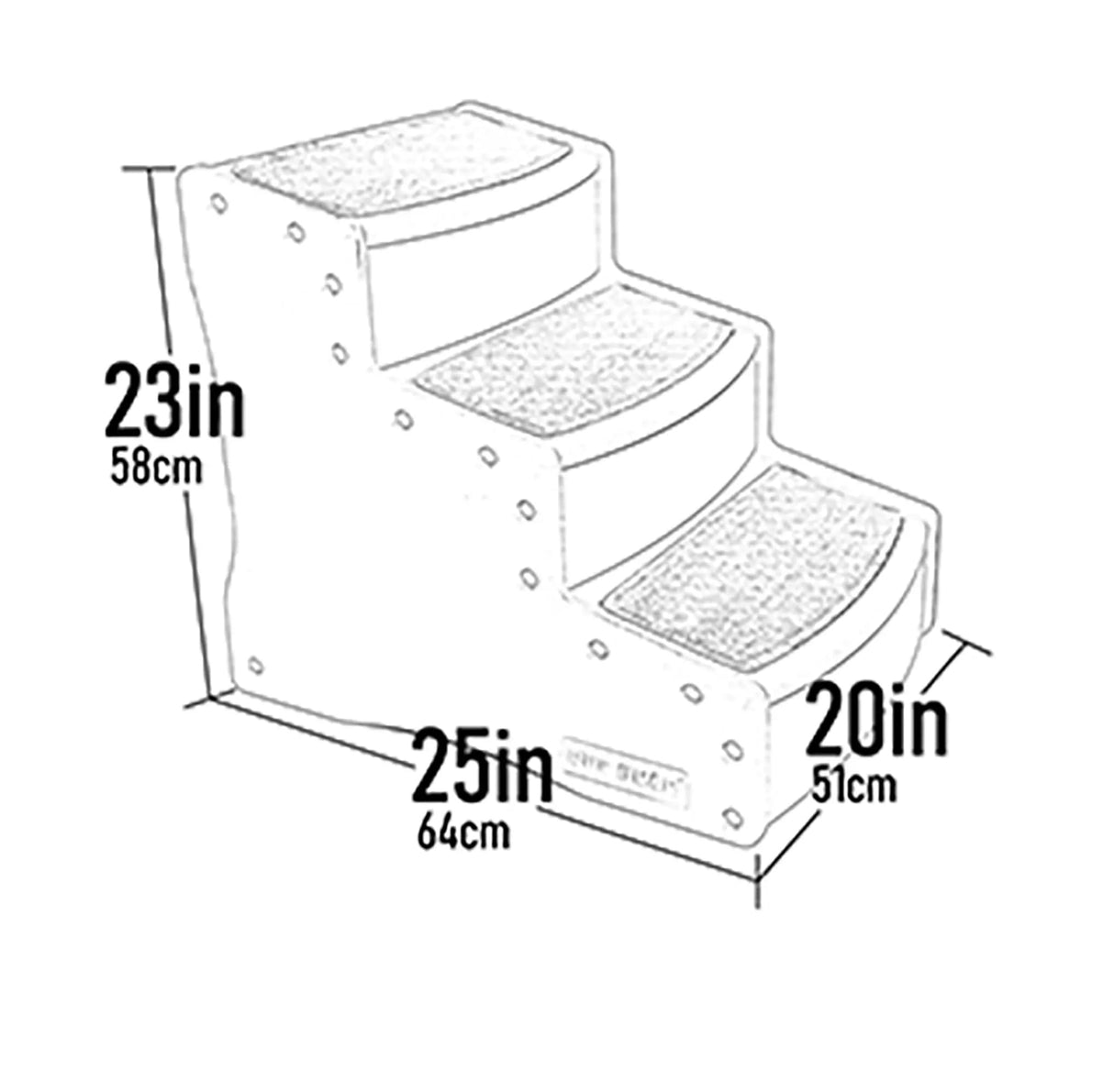 Pet Gear Easy Step III Extra Wide Pet Stairs, 3 Step for Dogs/Cats up to 200 pounds, Removable/Washable Carpet, Easy Assembly (No Tools Required), Sand Dune