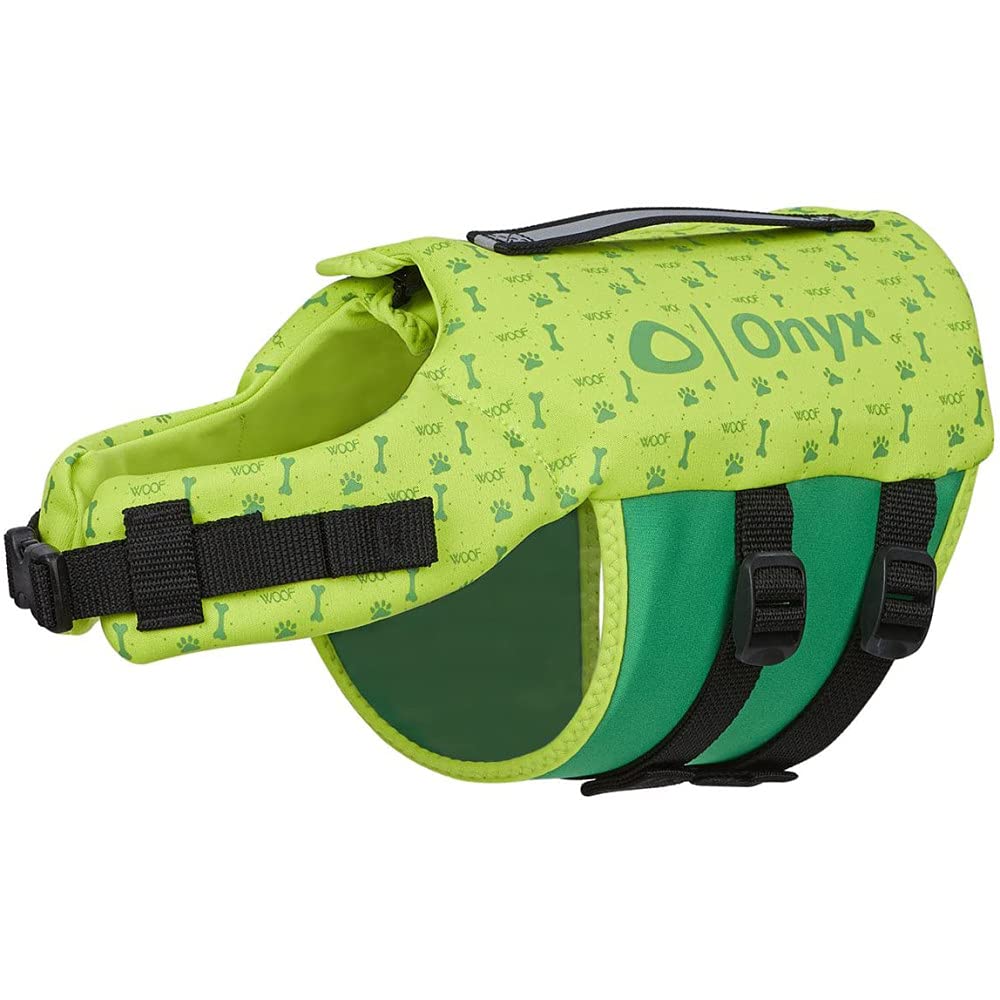 Onyx Neoprene Pet Life Jacket, Green, Medium