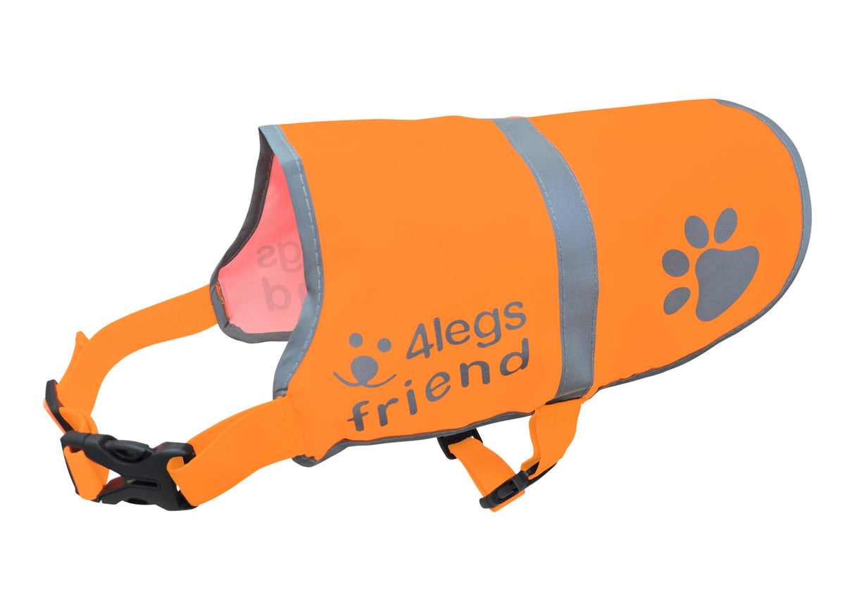 Upgraded Reflective Dog Vest. Hi-Visibility, Fluorescent Blaze Orange Dog Vest Helps Protect Your Best Friend. Safeguard Your PUP from Motorists & Hunting Accidents, On or Off Leash by 4LegsFriend