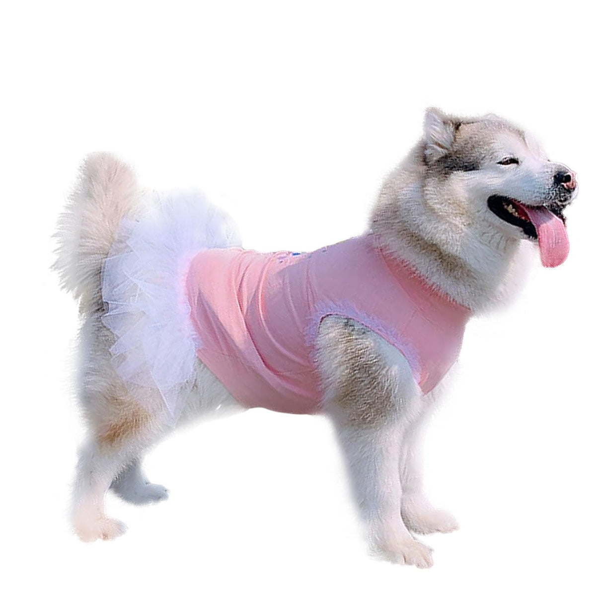UOSIA Pink Large Big Dog Dresses Girl,Fashion Sweet Cute Sleeveless Lace Princess Wedding Birthday Tutu Skirt for Female Dogs 2XL