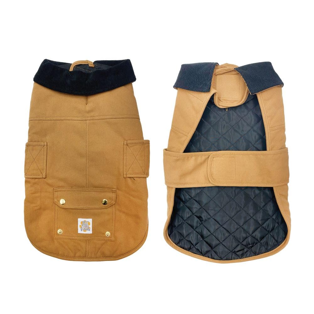 Best Furry Friends Duck Canvas Coat for Dogs, Khaki, Medium