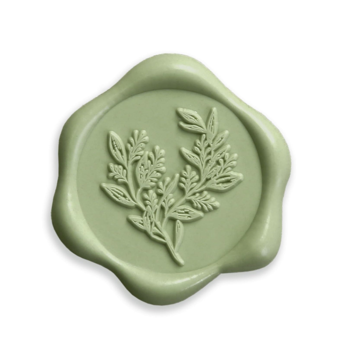 UNIQOOO Wax Seal Stickers - Eucalyptus Wedding Invitation Envelope Seal Stickers, 100 Pcs Self- Adhesive Sage Green Stickers, Perfect for Invitation, Christmas, Gift Wrapping, Party