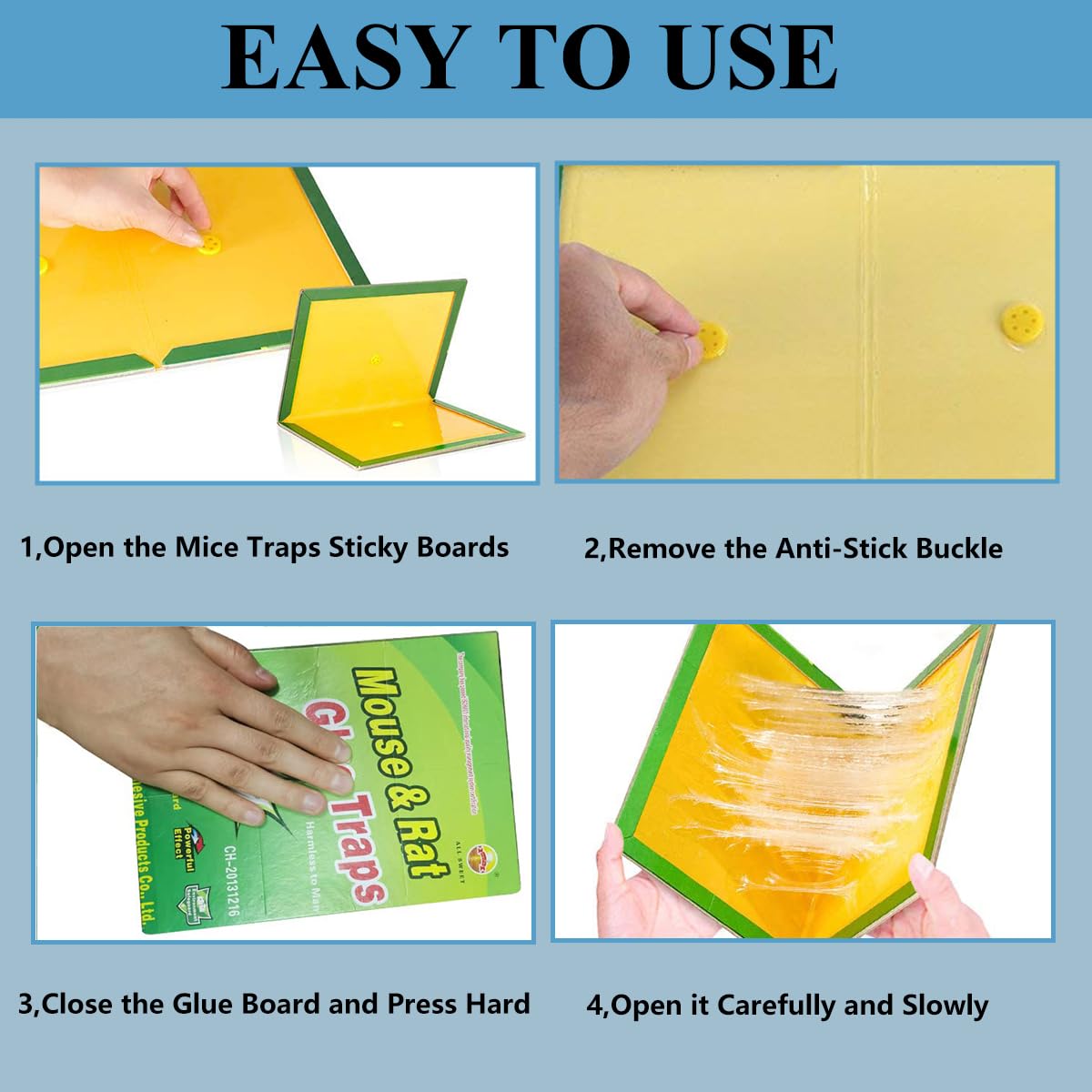 Mouse Glue Traps 10 Piece Large Size Mouse Traps Sticky Pad with Enhanced Stickiness Mouse Rat Sticky Traps Board for Rodent Cockroach and Other Insects House Indoor Outdoor Pest Control Traps