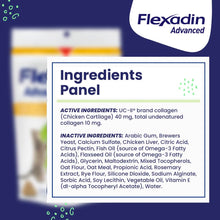 Load image into Gallery viewer, Vetoquinol Flexadin Advanced Dog Hip and Joint Supplement with Undenatured Collagen, One Chew a Day Hip and Joint Support Chew for Dogs and Cats, Clinically Proven Vet-Approved Formula, 30 Chews