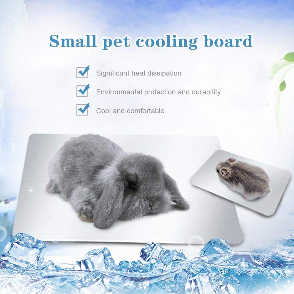 PeSandy Rabbit Cooling Pad, 2PCS Hamster Cooling Pad Pet Cooling Mat for Rabbit Bunny Hamster Guinea Pig & Other Small Pets Stay Cool This Summer - Bite Resistance Pet Cool Plate Ice Bed