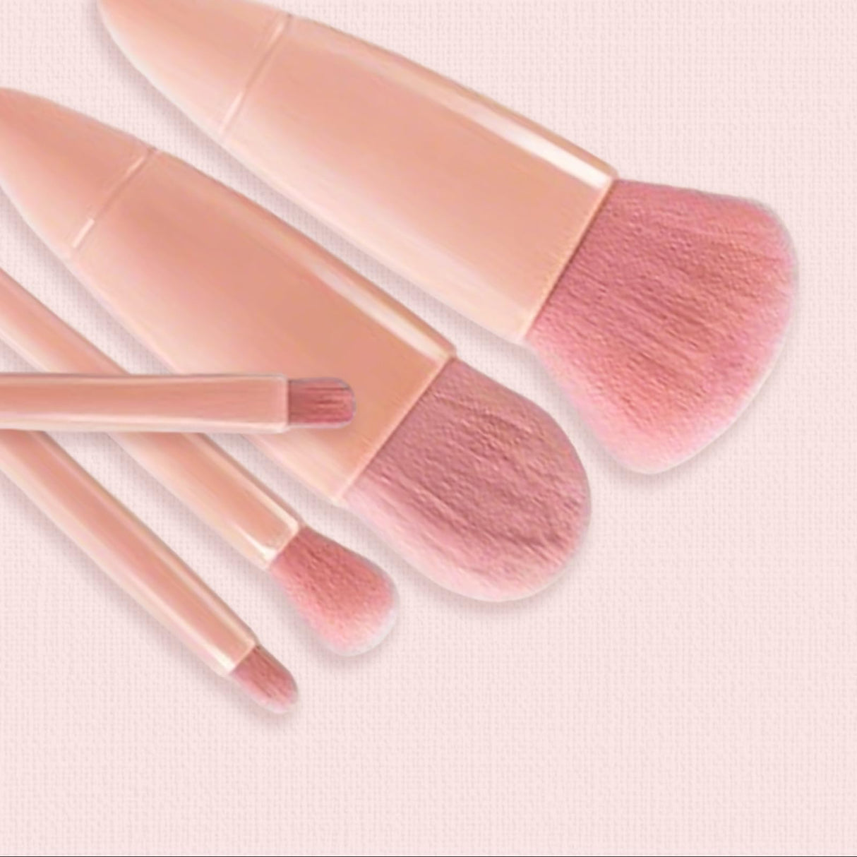 5pc Makeup Brush Set with Mirror & Storage Box – Portable Multifunctional Powder/Blush Brush, Mini Foundation & Eyeshadow Brushes for On - the - Go Beauty Touch - Ups