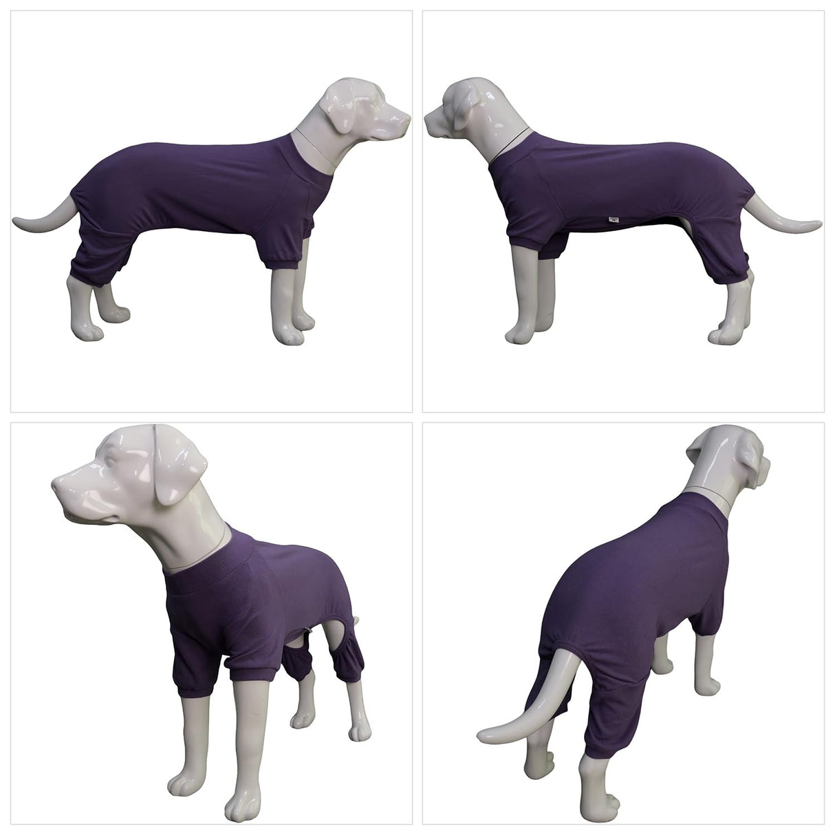 Lovelonglong Ribbed Dog Pajamas Cotton Knitted Dog Jumpsuits 4 Legged All Season Warm Pet Bodysuits for Large Medium Small Dogs Purple 3XL