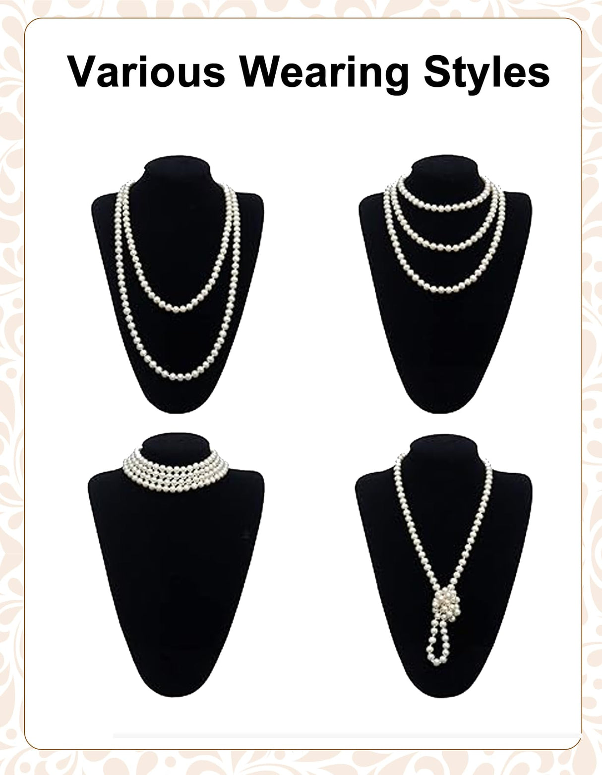 PLULON 6 Pcs 1920s Flapper Accessories for Women, Great Gatsby Flapper Accessories Fashion Roaring 20s Costume for Women