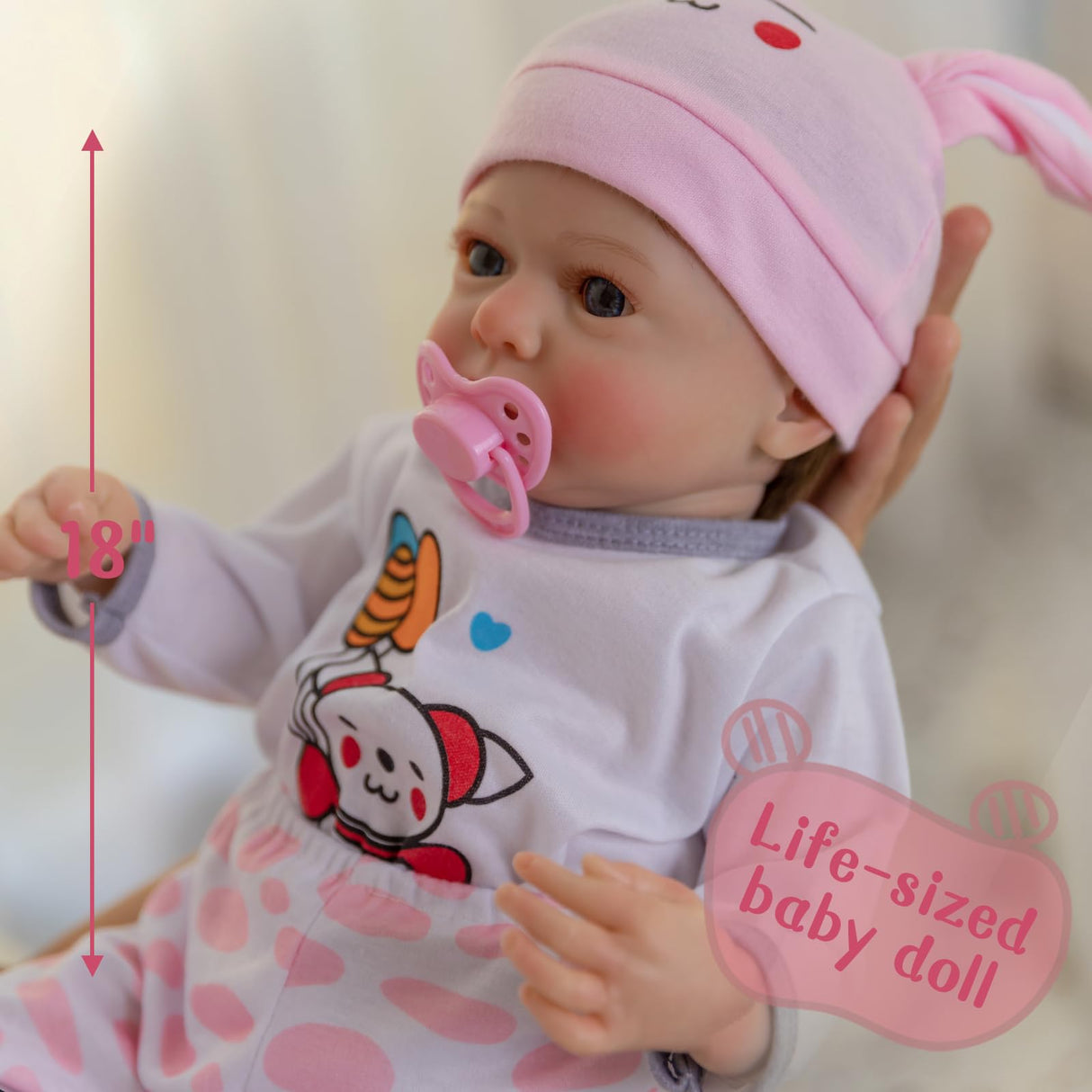 DAYOFF KIDS Reborn Baby Dolls, 18 Inches Realistic Baby Doll That Look Real,Christmas/Birthday Baby Dolls Gift for Kids Age 3+ (Lisa.M)