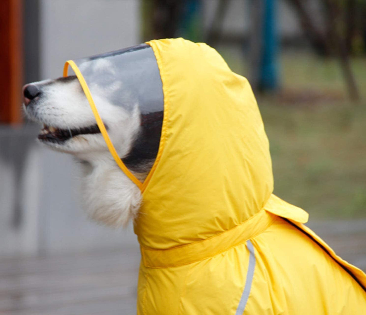 Leowow Dog Raincoat, 4 Legs Large Dog Rain Jacket with Reflective Stripe,Dog Hooded Waterproof Raincoats for Big Dogs,Large Breeds Dogs Rain Jackets with Legs,Tail(Yellow,9XL)