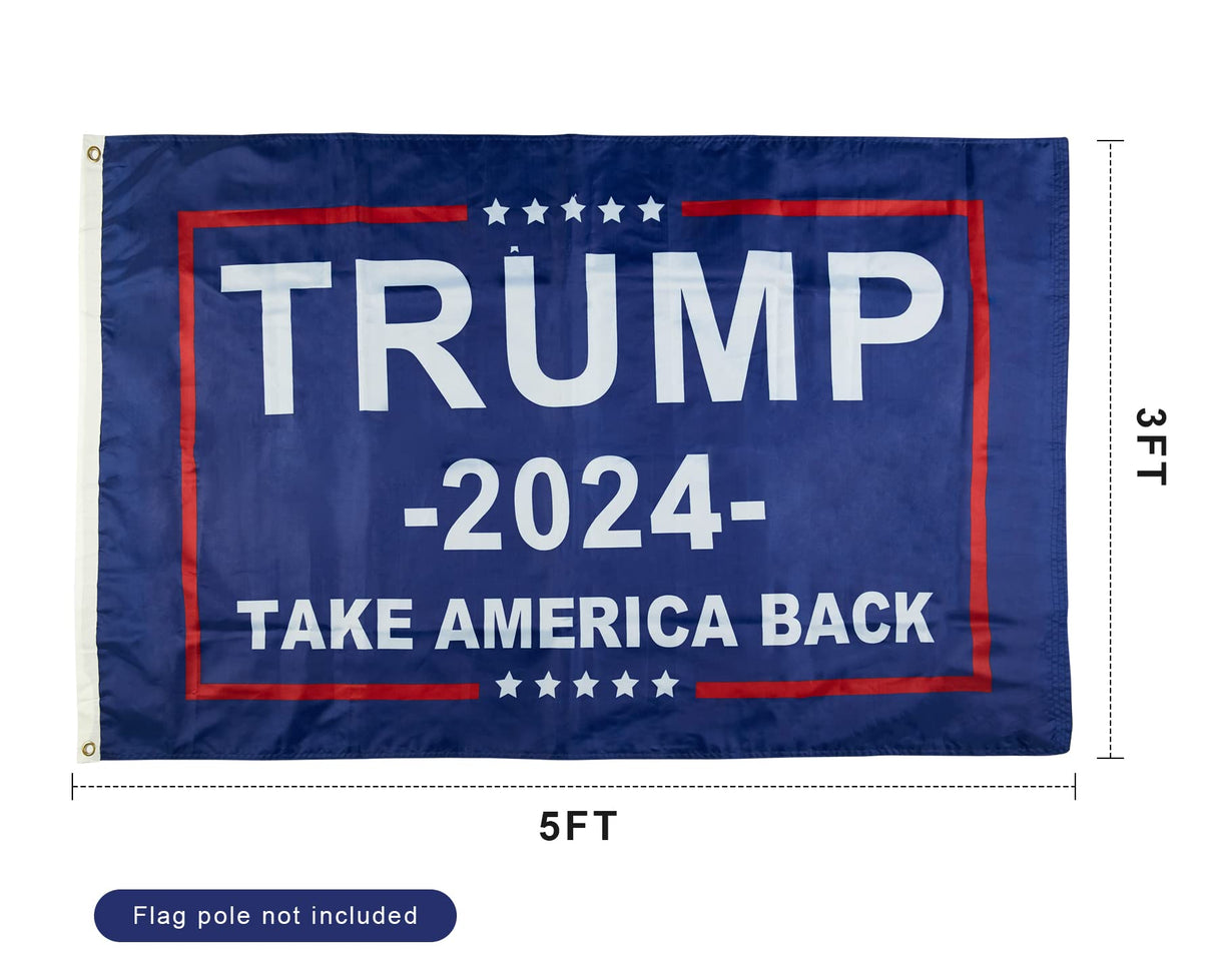 Trump 2024 Flag 3x5 Outdoor made in usa Double Sided 3ply Take American Back Heavy Duty President Trump Flags 2024 Donald Trump Flag 2024 Suitable for Indoor Outdoor Decorations