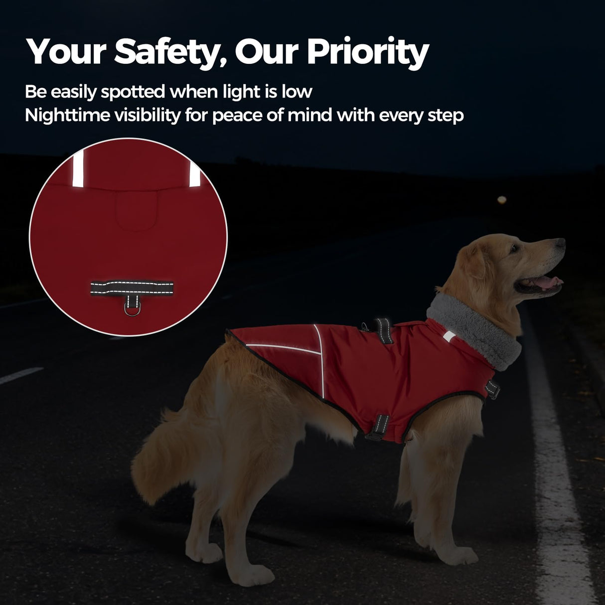 Mihachi Dog Coat for Small Dogs, Warm Dog Winter Coat Waterproof Dogs Jacket with Harness Built in Reflective Pet Fleece Vest, Puppy Cold Weather Coats Turtleneck & Windproof Dogs Snowsuit, Red S