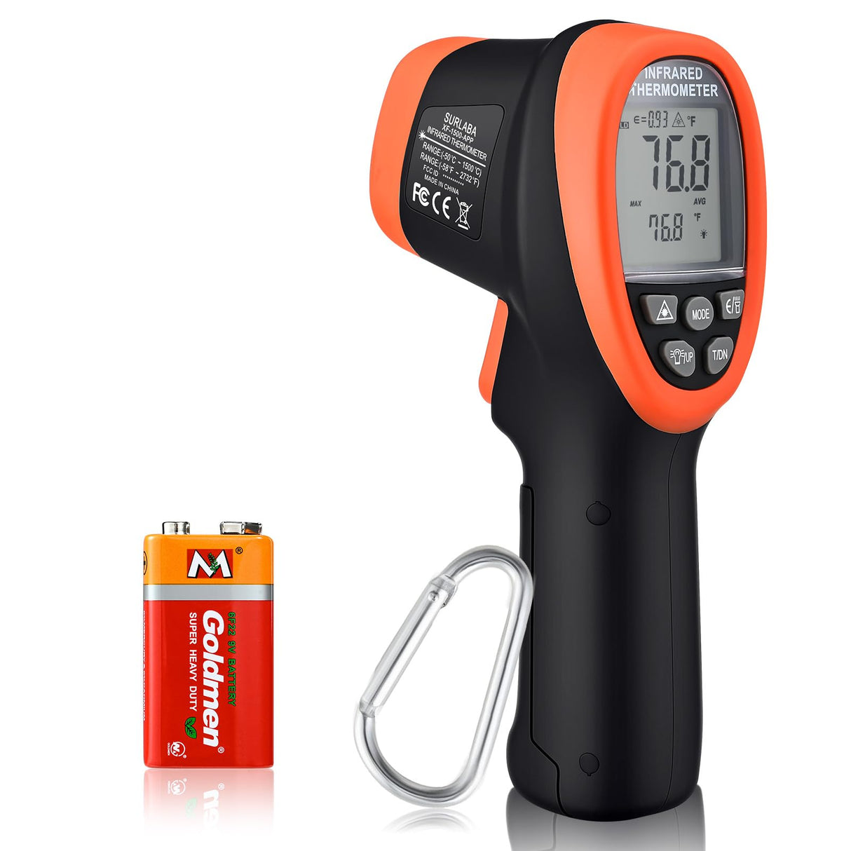 SURLABA Infrared Thermometer with Bluetooth, High Temp Thermometer Pyrometer IR Temperature Gun -58℉- 2732℉ (-50℃ to 1500℃),30:1 Distance Spot Ratio, Dual Laser and Flashlight(NOT for Human)