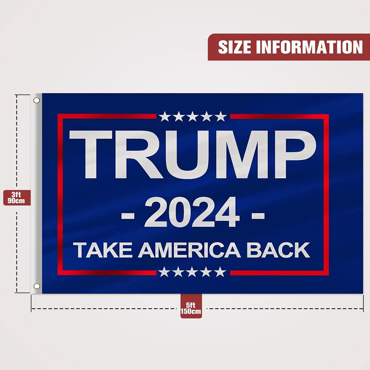 Trump 2024 Flag 3x5 Outdoor Made in USA Double Sided 3 Ply Take America Back Heavy Duty President Trump Flags 2024 for Outside with 2 Brass Grommets UV protection Fade Resistant for Indoor Outdoor Decorations