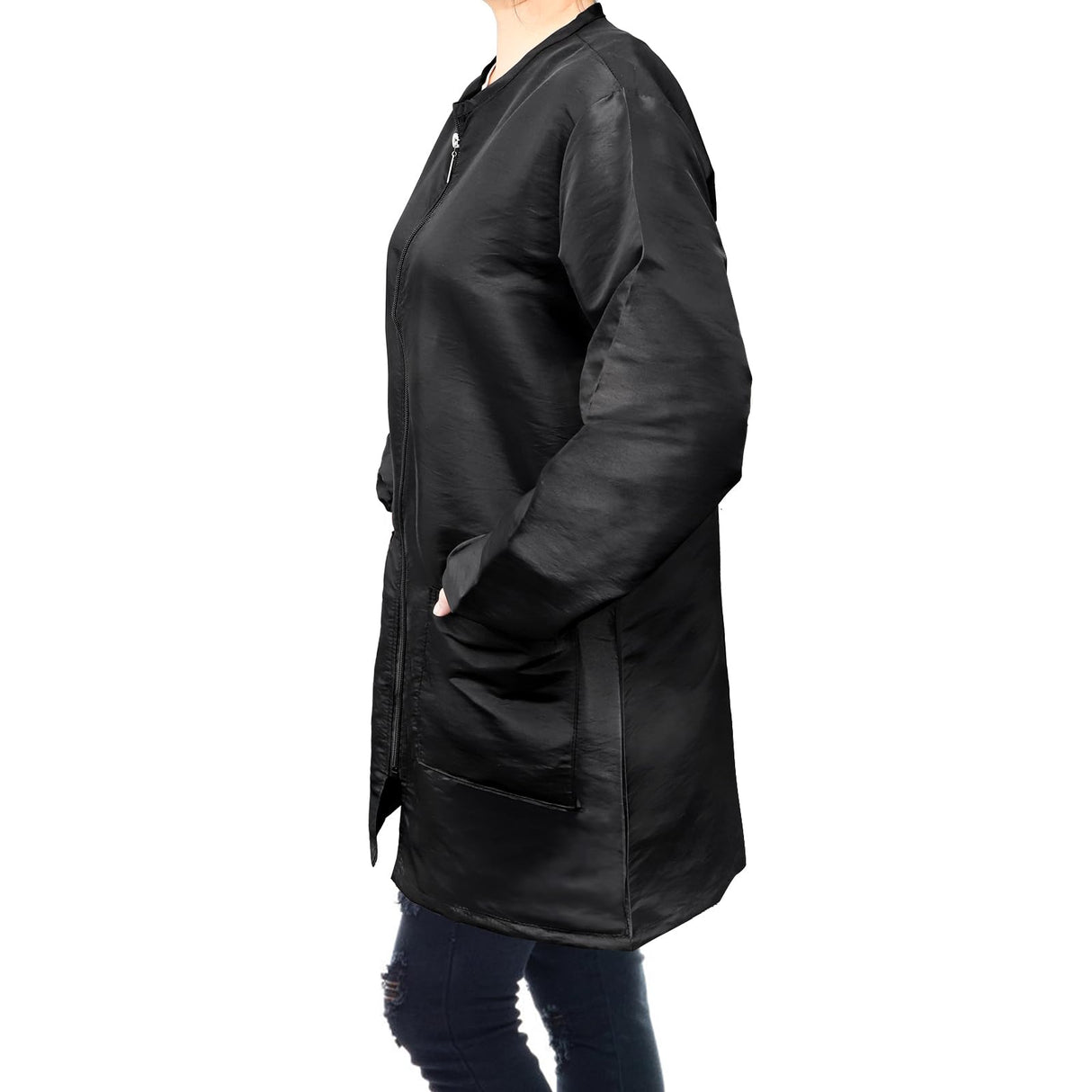 Pumtus Waterproof Pet Grooming Smock, Long Sleeves Dog Grooming Workwear, Baber Hairdresser Uniform with Full Zipper & Pockets, Anti-Static Professional Stylist Jacket for Salon, Pet Shop (Medium)