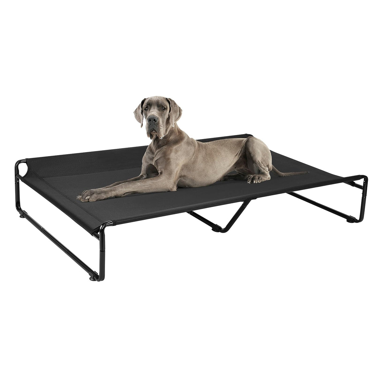 Veehoo Original Outdoor Elevated Dog Bed, Cooling Raised Dog Cot for Large Dogs, Portable Standing Pet Hammock Platform with Washable Breathable Mesh, No-Slip Feet, XX-Large, Black, CWC2201