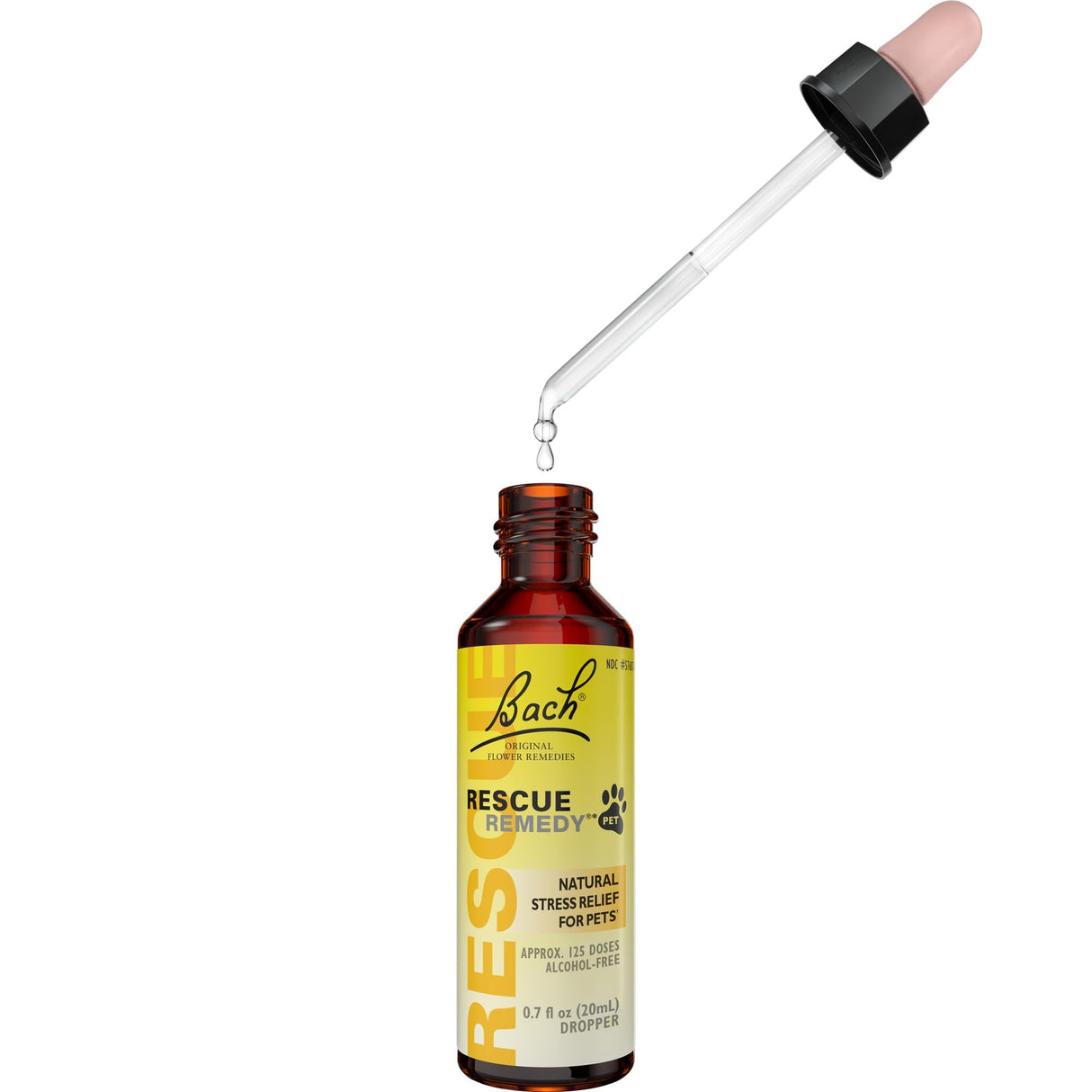 Rescue Remedy Pet Dropper - 20mL - Stress & Tension Support for Dogs & Cats with Bach Natural Flower Essences - Sedative-Free, Homeopathic Liquid Formula - For All Breeds, Ages & Weights