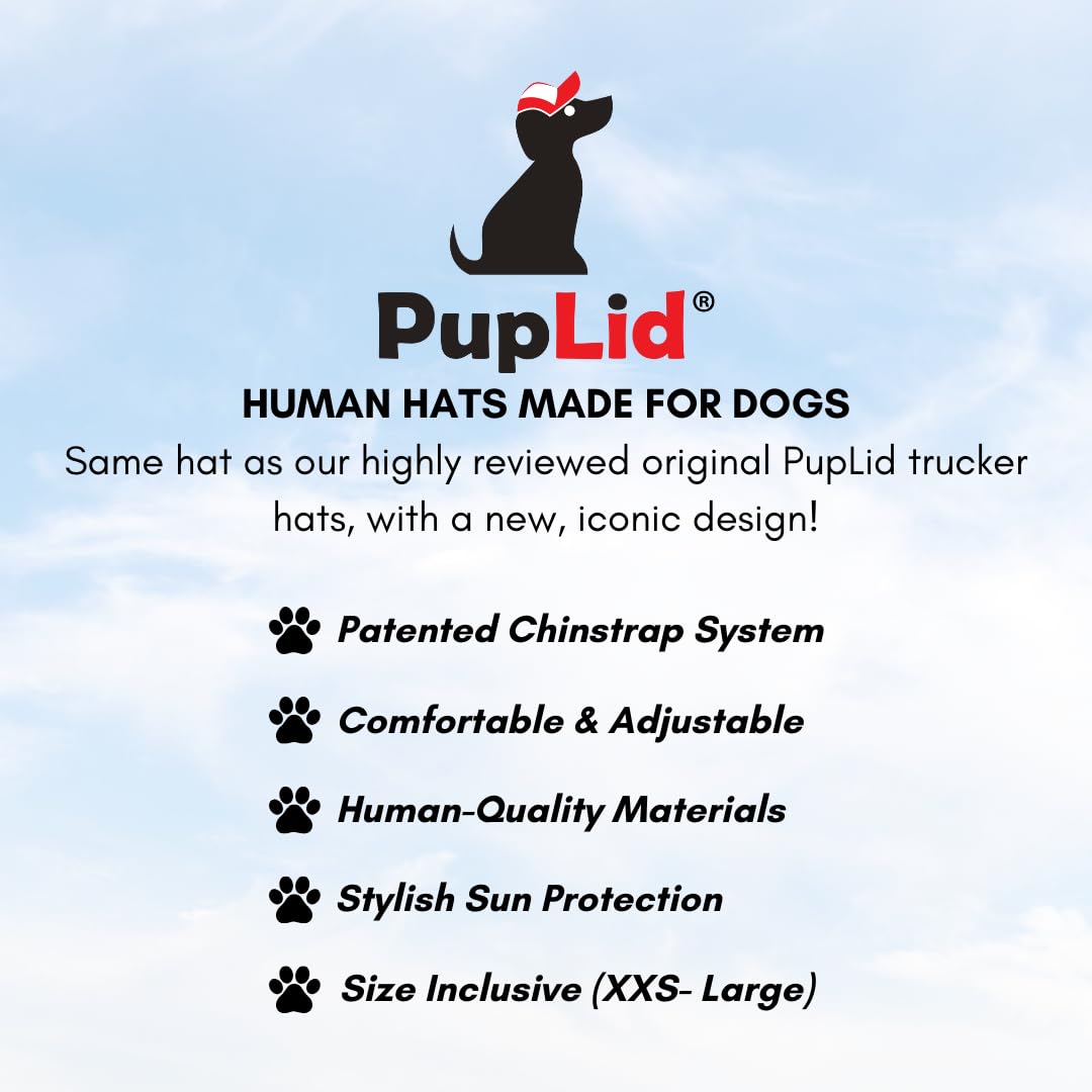 Nature Collection, PupLid Trucker Hats for Dogs (Large) Premium Stylish Sun Protection for The Modern Dog - Adjustable for Secure Comfortable Fit on Active Dogs (Black, Bear)