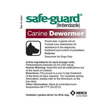 Load image into Gallery viewer, Safe-Guard (fenbendazole) Canine Dewormer for Dogs, 4gm pouch (ea. pouch treats 40lbs.)