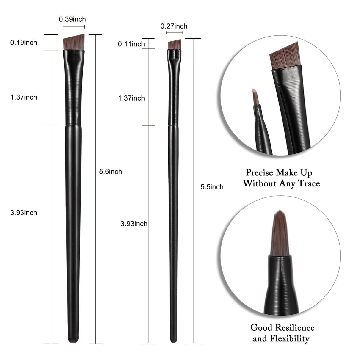 Fine Angled Eyeliner Brushes, Eye Liner brush, Ultra Thin Slanted Flat Angle for Beauty Cosmetic Tool