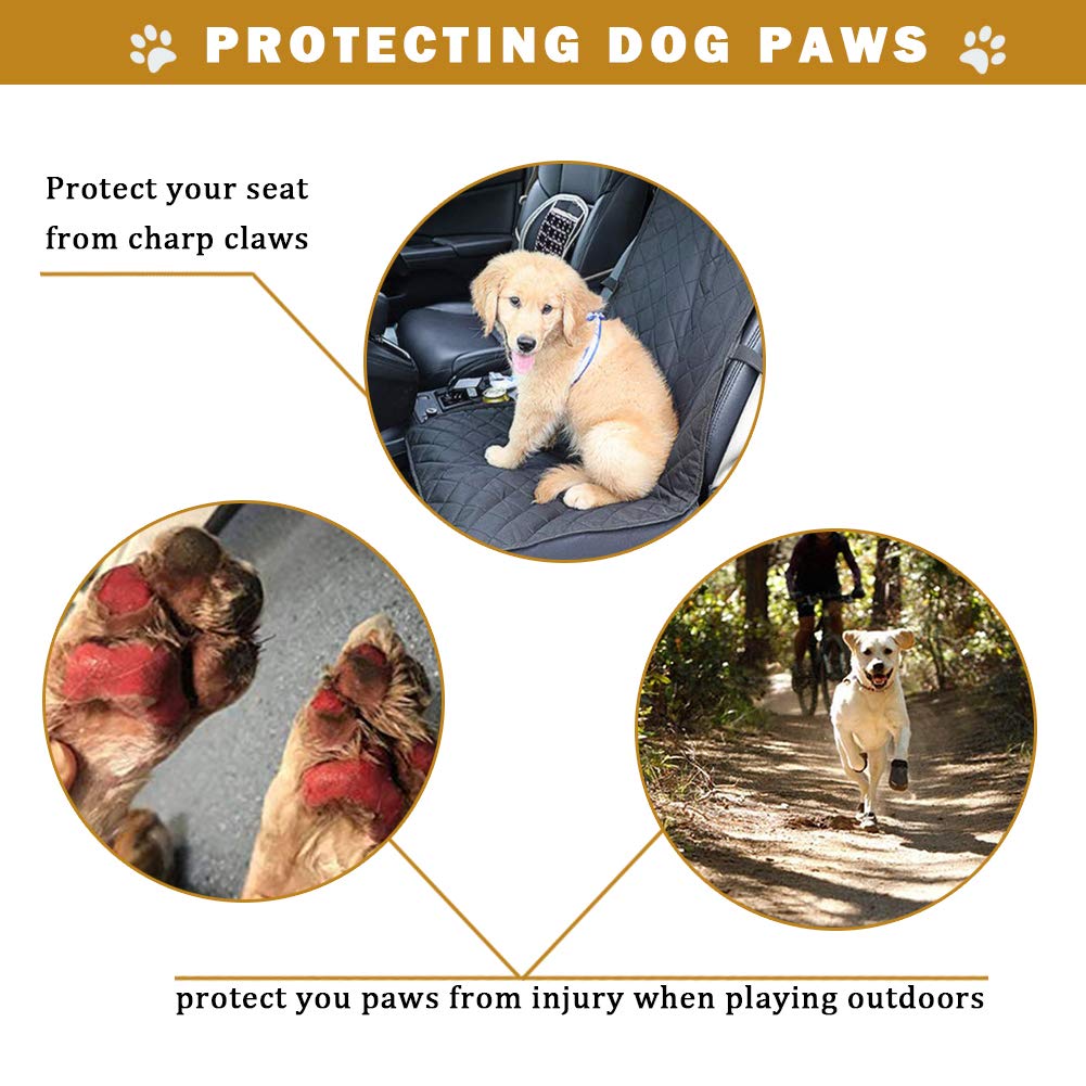 PK.ZTopia Waterproof Dog Boots, Dog Outdoor Shoes for Medium to Large Dogs with Two Reflective Fastening Straps and Rugged Anti-Slip Sole (2.95" x 2.52",Black 4PCS).