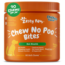 Load image into Gallery viewer, Zesty Paws Chew No Poo Bites for Dogs - Coprophagia Relief - Stool Eating Deterrent Soft Chews for Dogs - Gut, Periodontal & Immune System Support with Probiotics - Chicken - 90 Ct