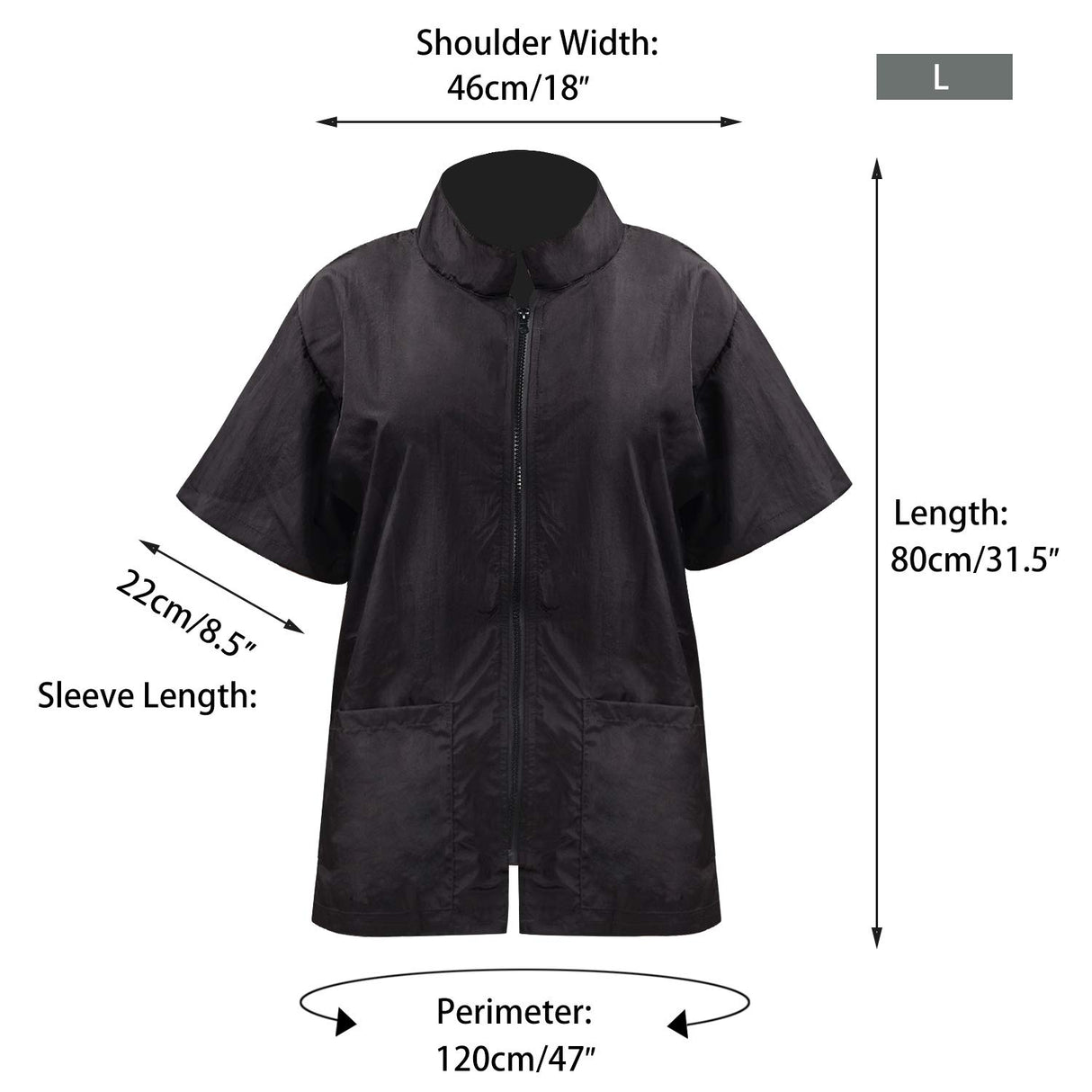 Noverlife Pet Grooming Jacket with Full Zipper, L Size, Anti-Static Smock for Dog Cat Beauty, Water Resistant Barber Apron Jacket for Hair Salon, Cosmetology Uniforms for Men and Women